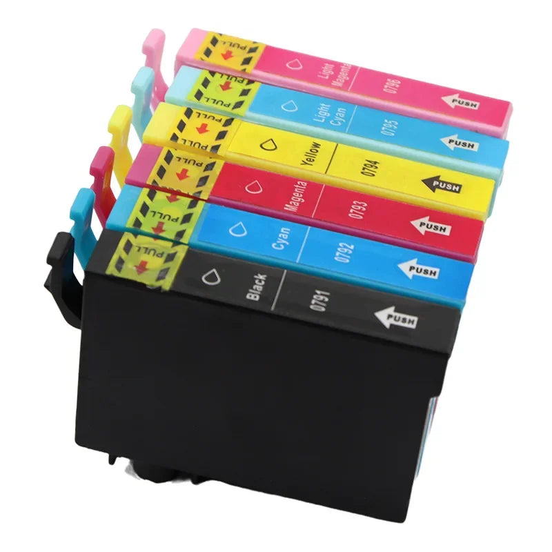 Epson T0791–T0796 Compatible Ink Cartridges | 6-Color Set Ink Cartridge Set PRIMED