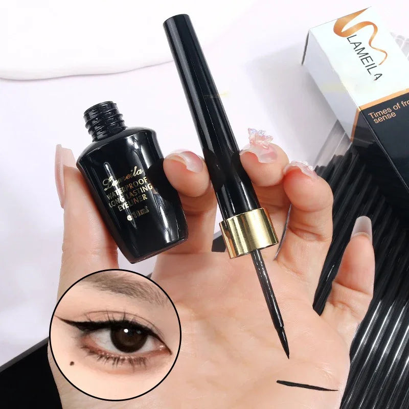Waterproof Black Liquid Eyeliner Pen – Fine Tip Quick Dry Liquid Eyeliner Pen PRIMED