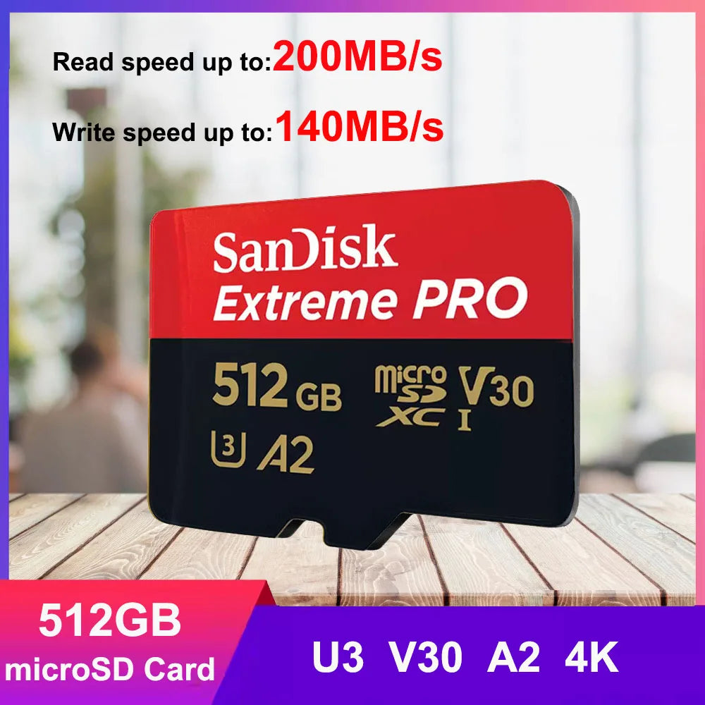 SanDisk Extreme PRO MicroSD Card 32GB–1TB 4K UHD U3 V30 MicroSD Memory Card PRIMED Extreme PRO 512GB