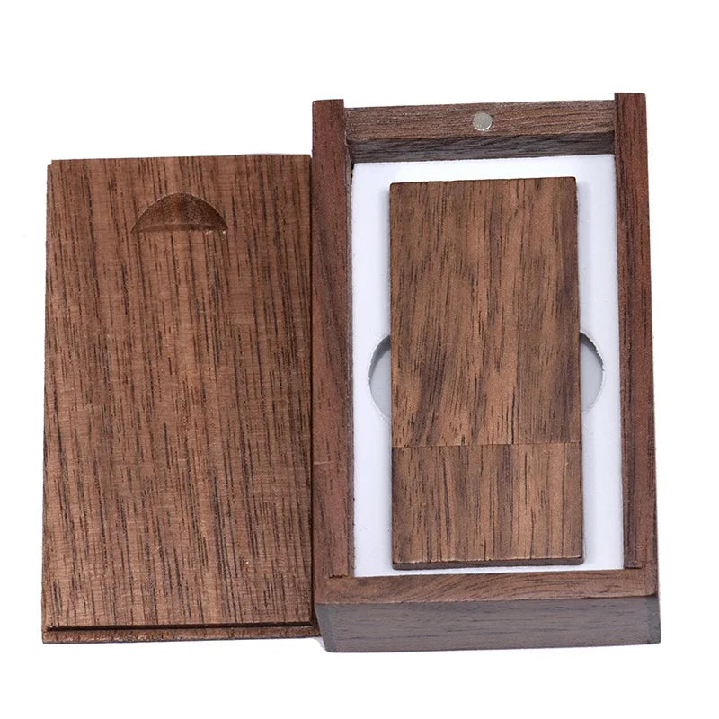 Wooden USB Flash Drive Custom Laser Engraved – 8GB to 64GB Gift USB Flash Drive PRIMED 16GB Walnut wood With box CN