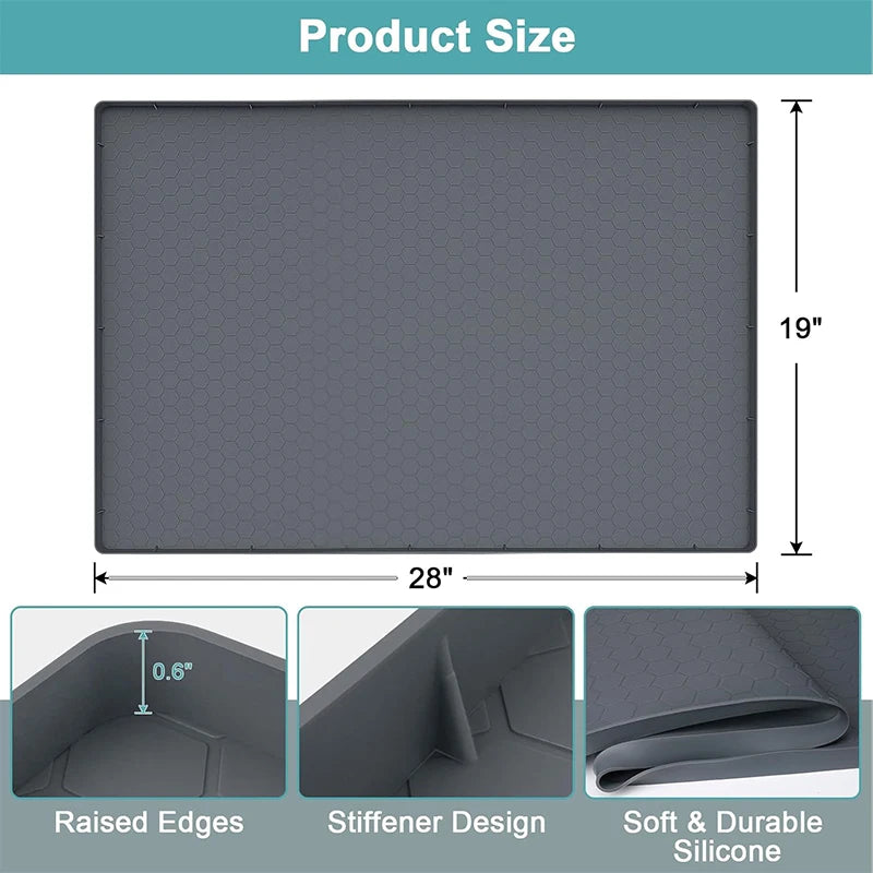 Waterproof Silicone Under Sink Mat – Kitchen & Bathroom Liner Cabinet Liner Mat PRIMED