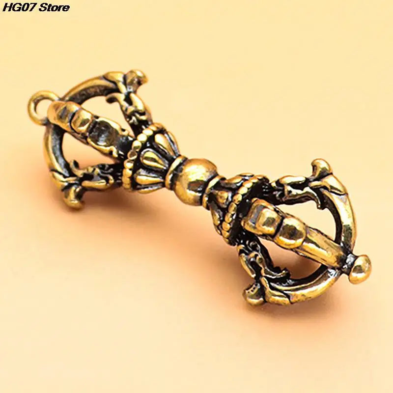 Tibetan Brass Dorje Vajra Ornament | Buddhist Desk Decor