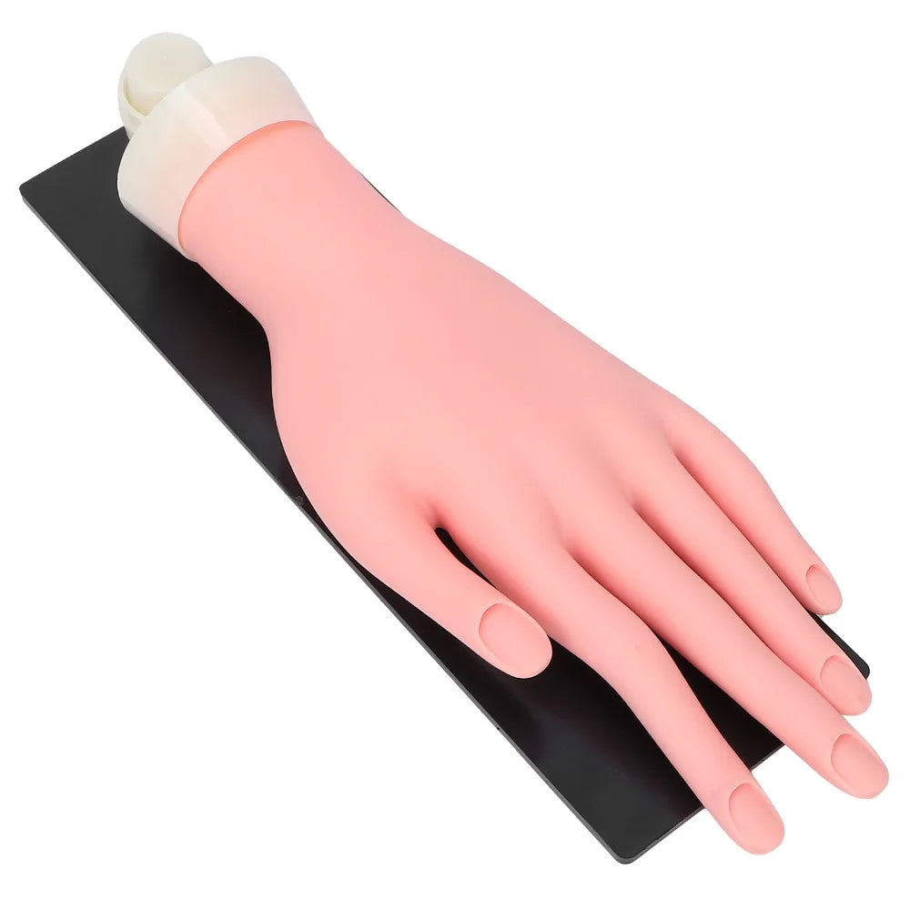 Silicone Nail Art Practice Hand – Bendable, Reusable & Fixed Plate