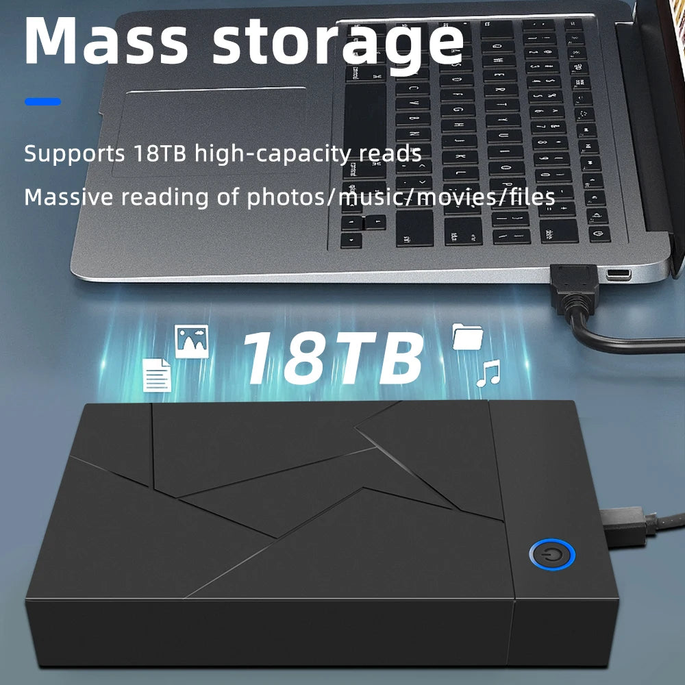 TISHRIC 3.5" HDD Enclosure SATA to USB 3.0 | Up to 18TB HDD Enclosure PRIMED