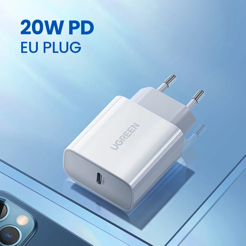 UGREEN 20W USB-C PD Fast Charger QC4.0 3.0 – iPhone & Android USB-C Wall Charger PRIMED EU 20W China