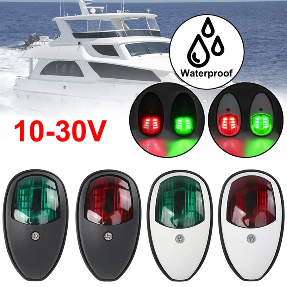 2-Pack Red & Green LED Marine Navigation Lights 12V IP67 Marine Navigation Light PRIMED