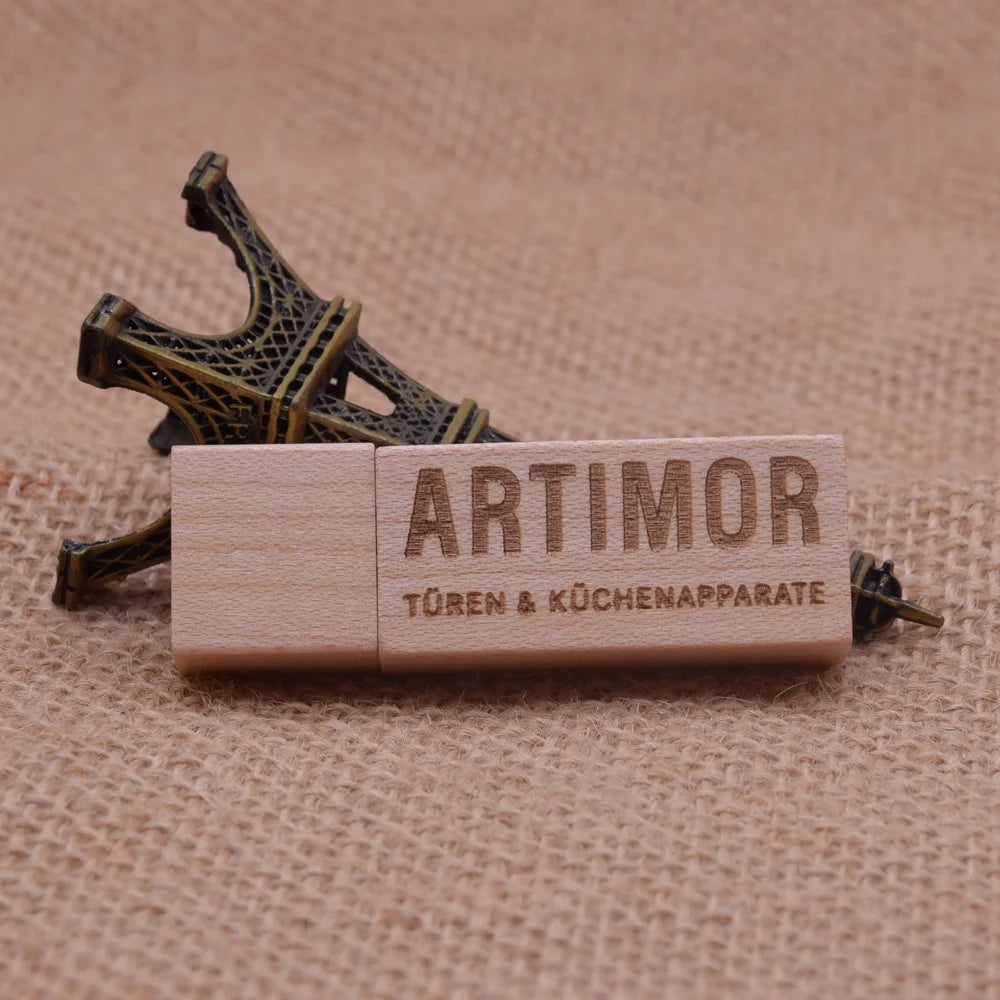 Wooden USB Flash Drive 8GB | Custom Logo Bamboo Walnut Gift Wooden USB Flash Drive PRIMED