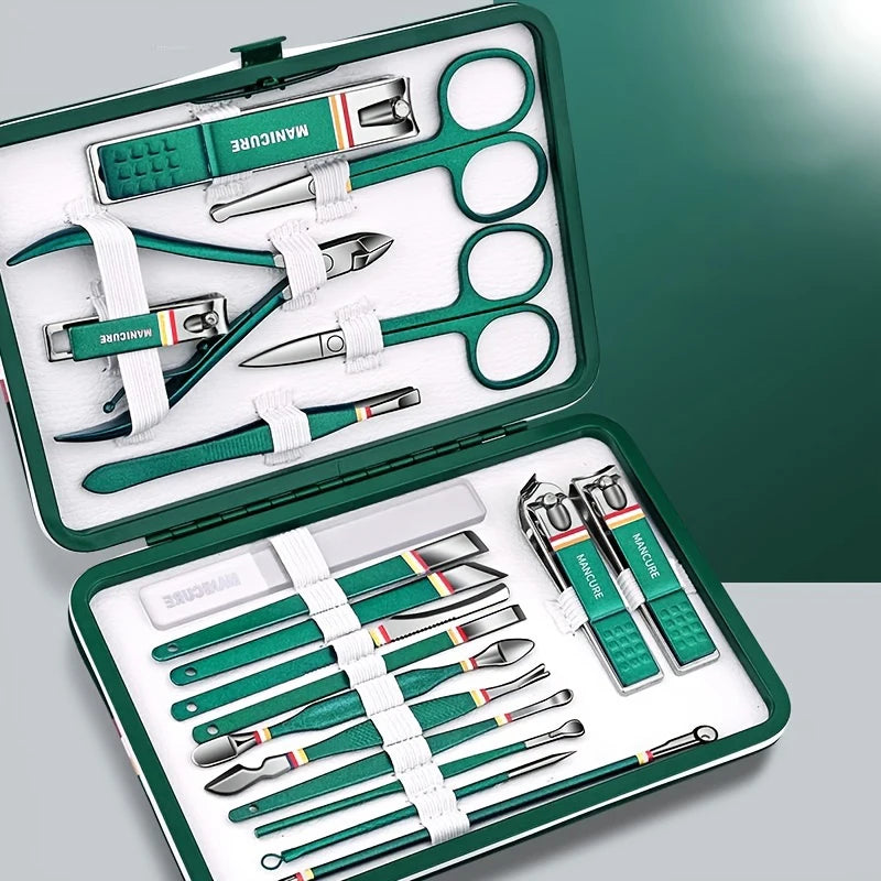 Stainless Steel Manicure Set 9–19 Pcs | Nail Clippers & Bag Manicure Tool Set PRIMED