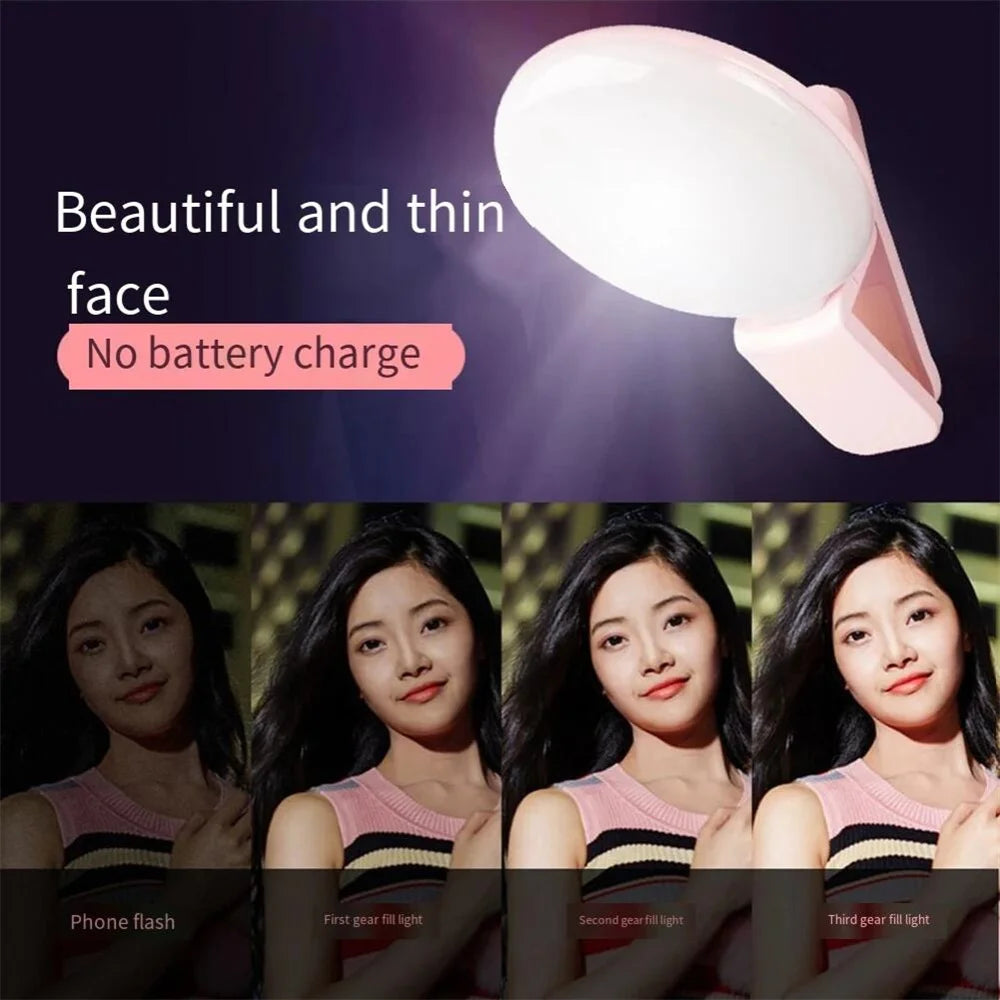Mini LED Selfie Fill Light – 9 LEDs, 3 Brightness, Universal Clip LED Selfie Fill Light PRIMED