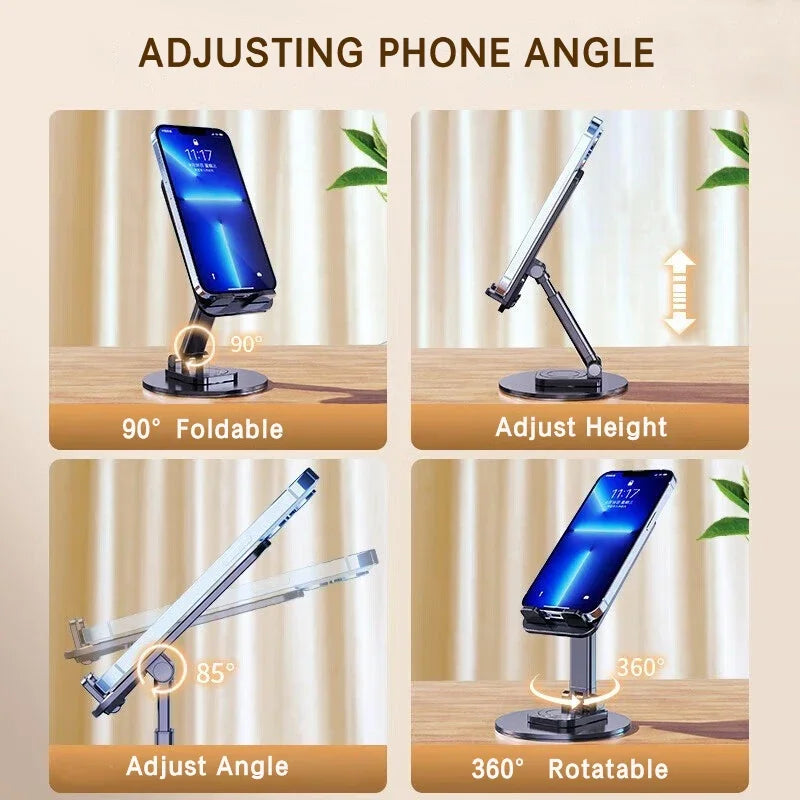 Universal Foldable Phone Stand 360° Rotating Anti-Slip Metal Base Phone Stand PRIMED