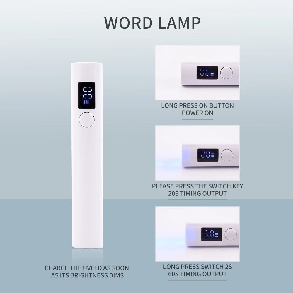 Mini Rechargeable UV LED Nail Lamp – Handheld Pen Dryer