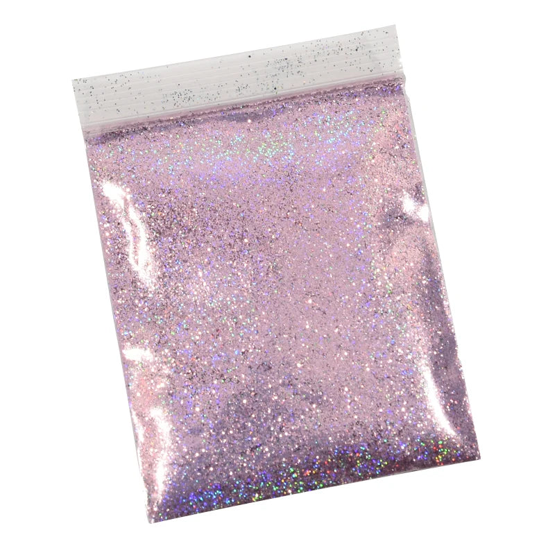 Holographic Nail Glitter Powder 10g – Silver & Gold Laser