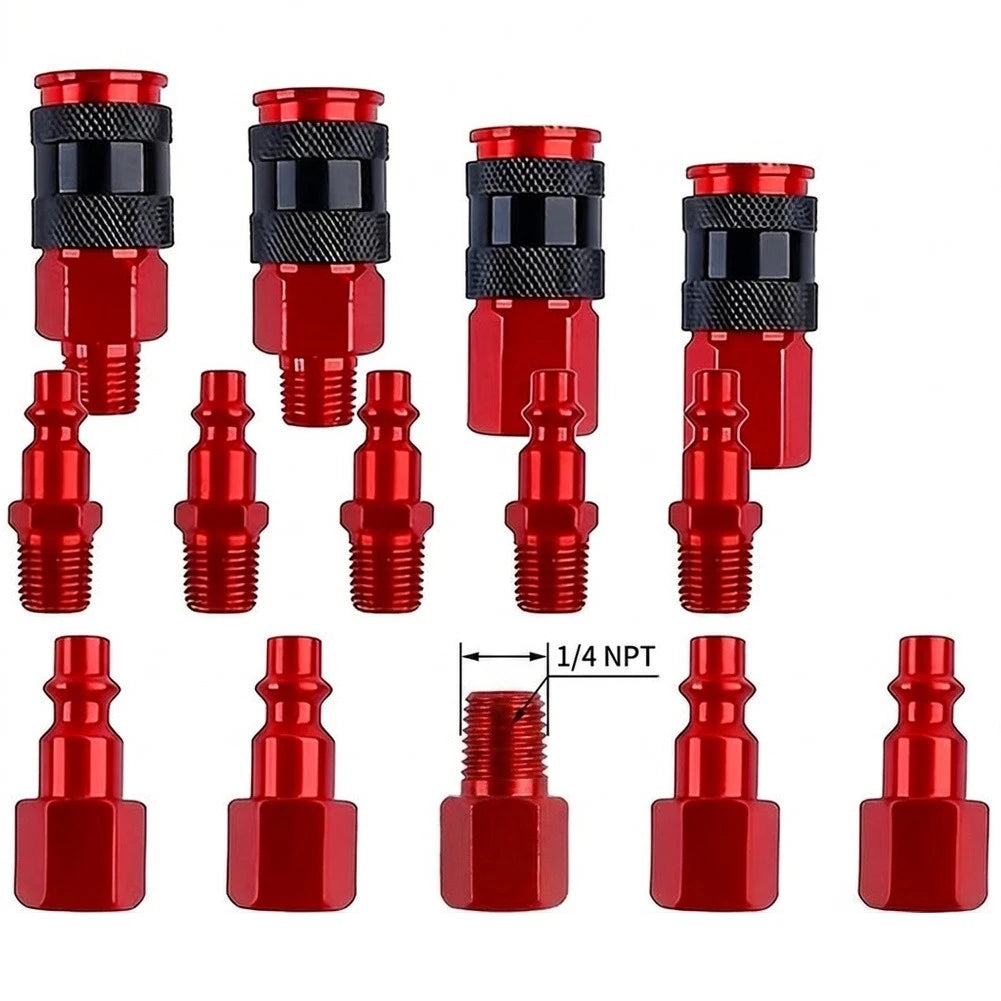 14-Pc Pneumatic Quick Coupler Set 1/4 NPT Air Compressor Kit