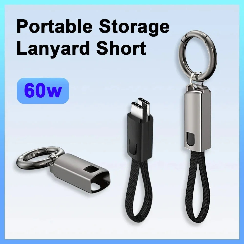 2-in-1 USB-C Keychain Cable 60W Fast Charging – Type C USB-C Keychain Cable PRIMED
