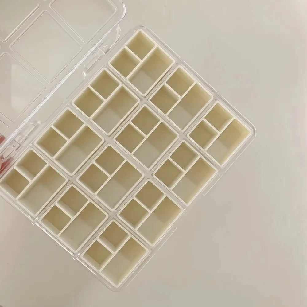 Transparent 36-Grid Nail Art Storage Box | Candy Colors