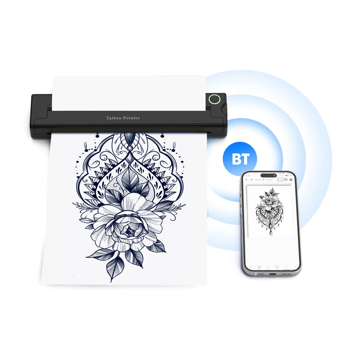 A4 Bluetooth Tattoo Stencil Thermal Printer 203DPI – GZQIANJI Tattoo Stencil Printer PRIMED
