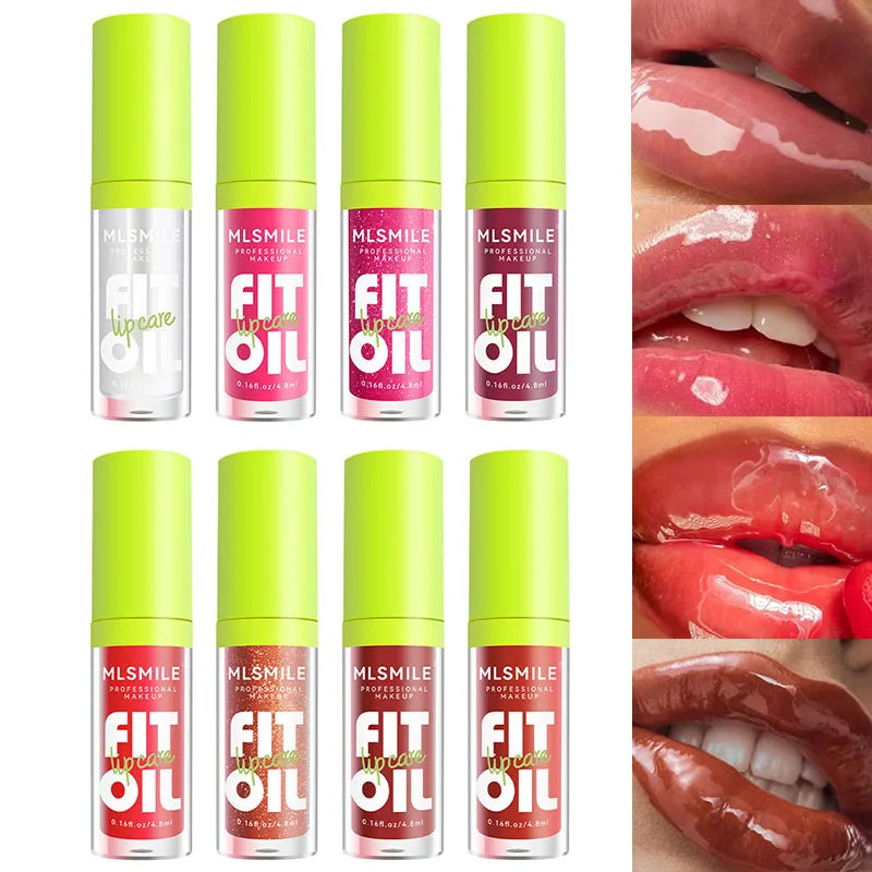 MLSMILE Hydrating Lip Oil Gloss – Plumping Mirror Pearlescent Lip Oil Gloss PRIMED