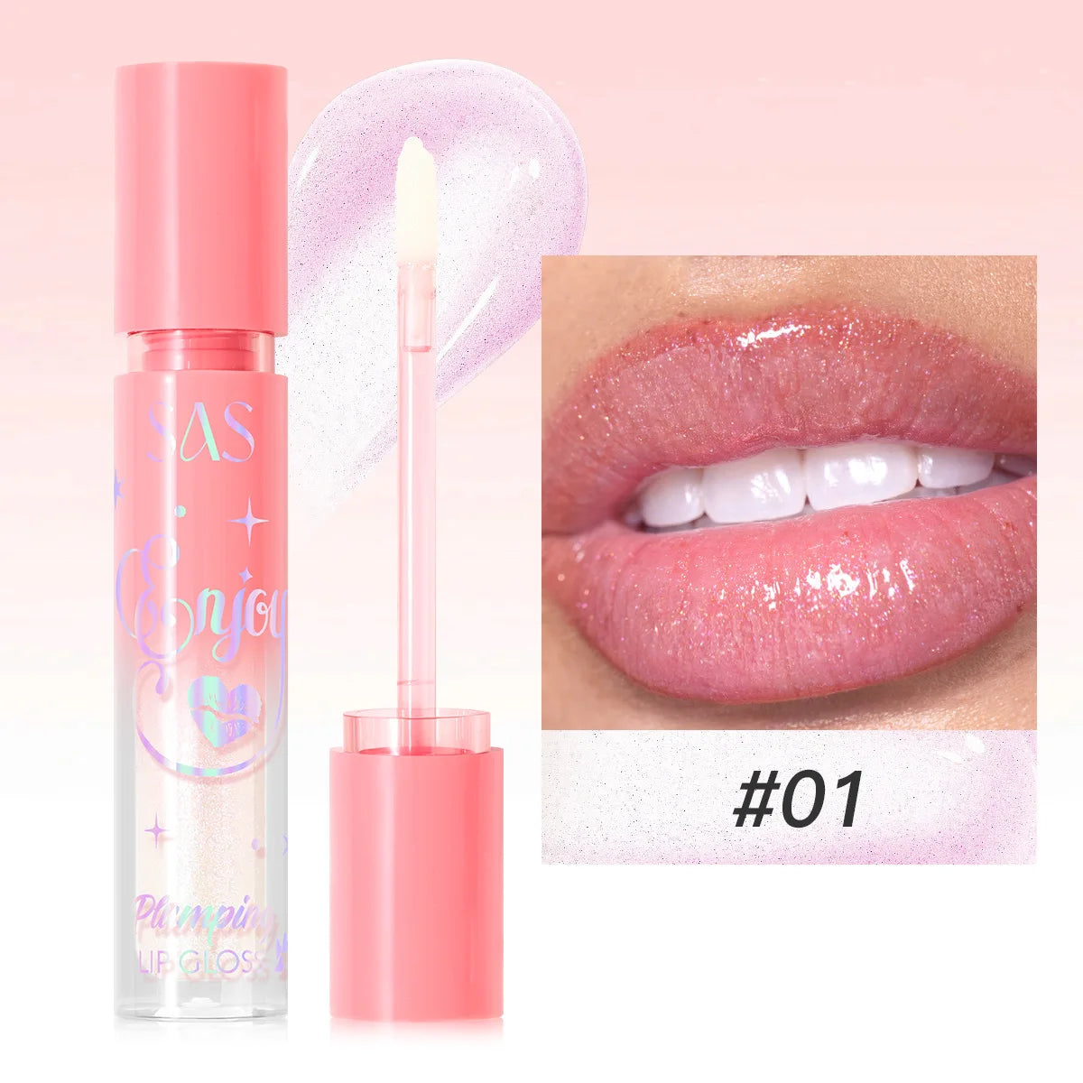 SAS Pearlescent Plumping Lip Gloss – Glitter Glaze Lipstick