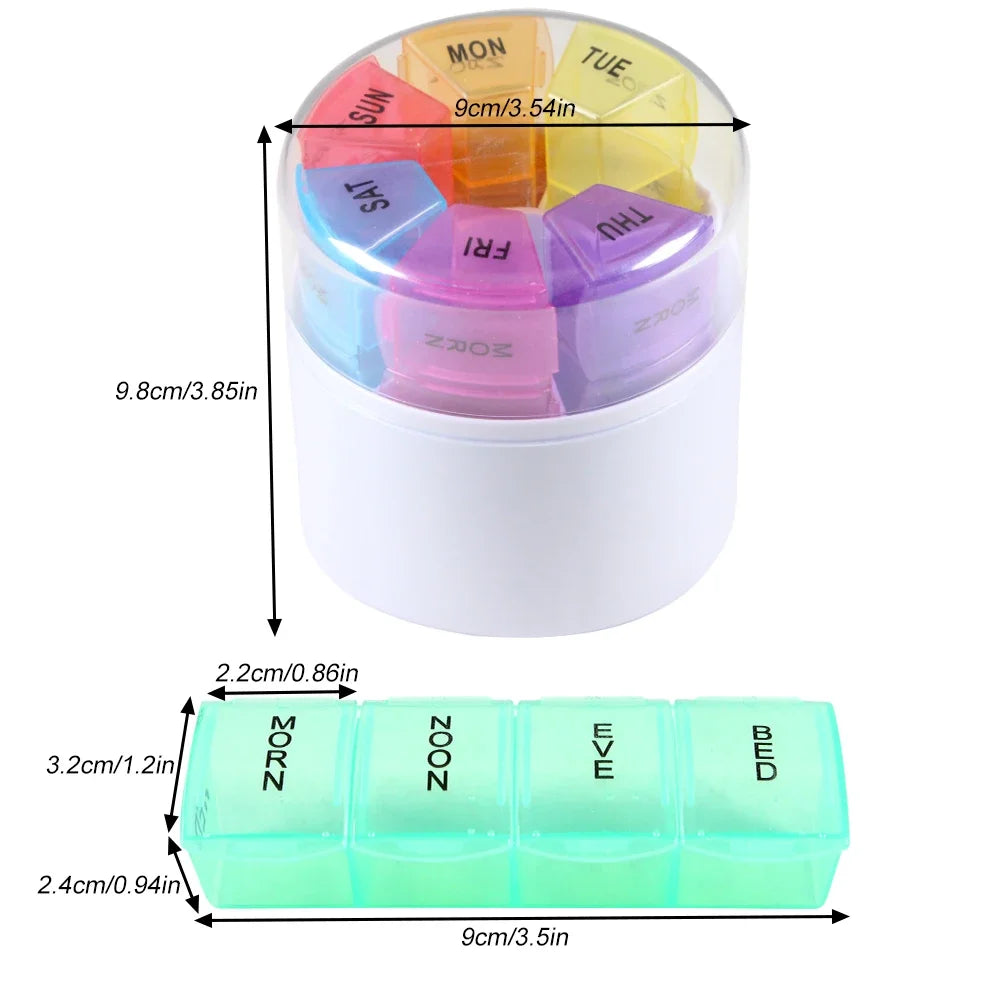 Weekly Pill Organizer 4x Daily – 7-Day Portable Pill Box