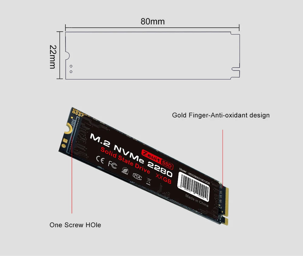 ZSUIT 128GB M.2 NVMe PCIe 3.0 Internal SSD – 5-Pack
