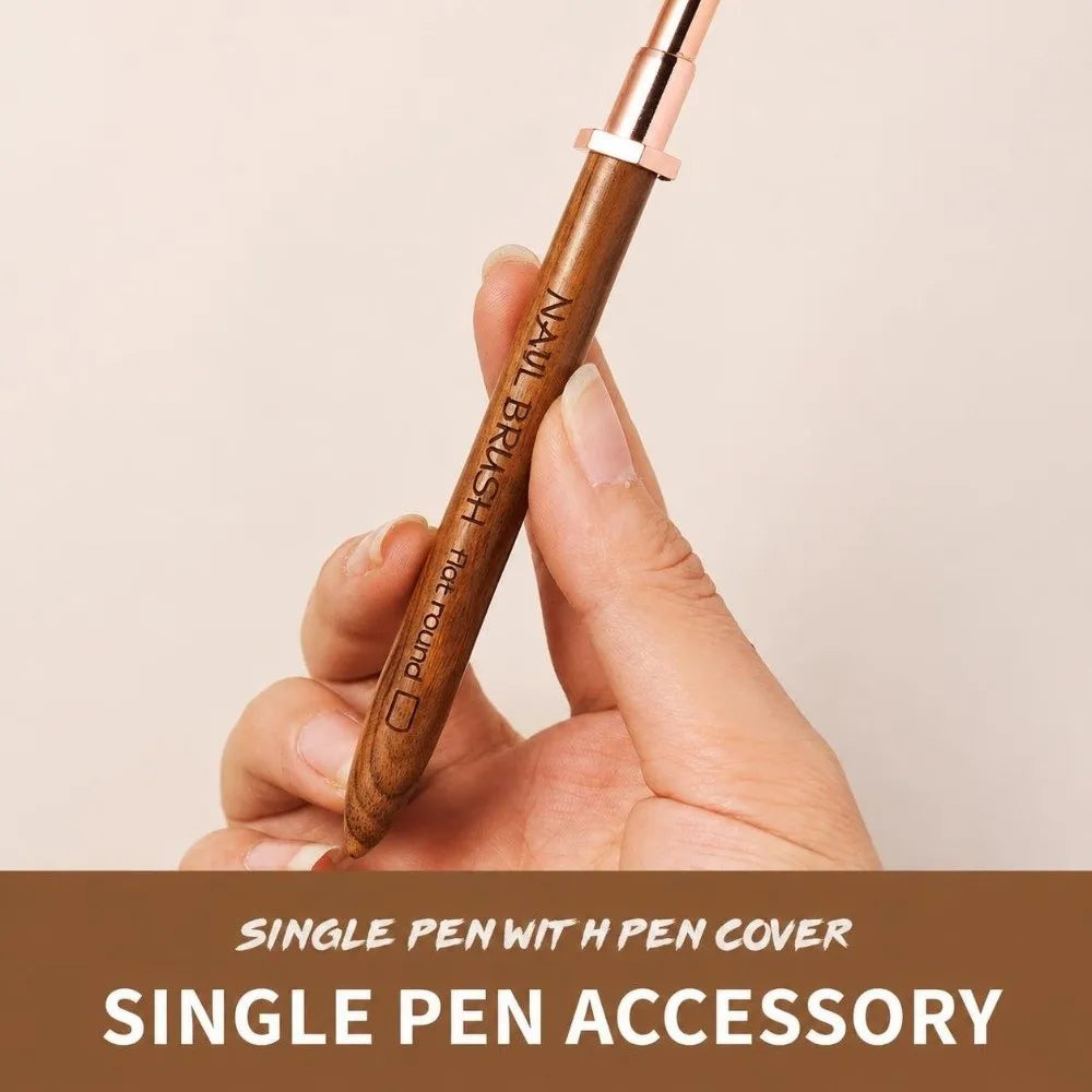 Sandalwood Handle Nail Art Detail Brush – Portable Nail Pen