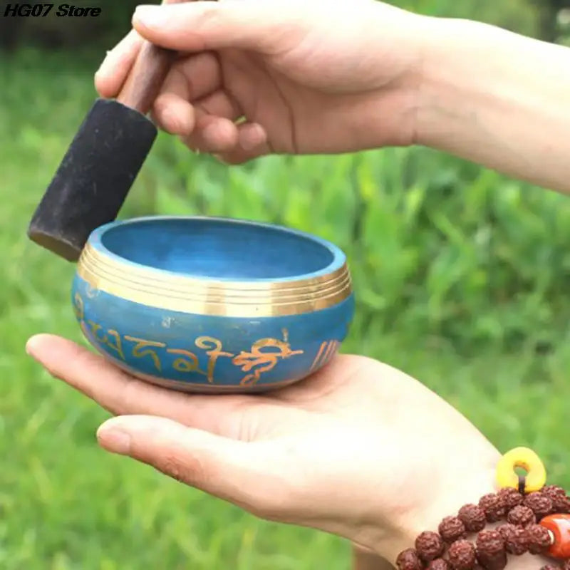 Tibetan Singing Bowl Leather Mallet – Handmade Peach Wood