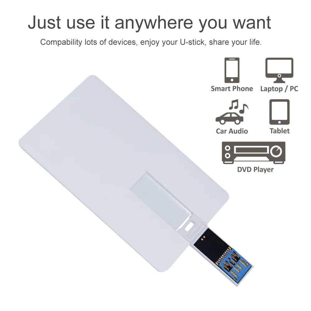 10-Pack Custom Logo Credit Card USB Flash Drives 8GB–64GB USB Flash Drive PRIMED