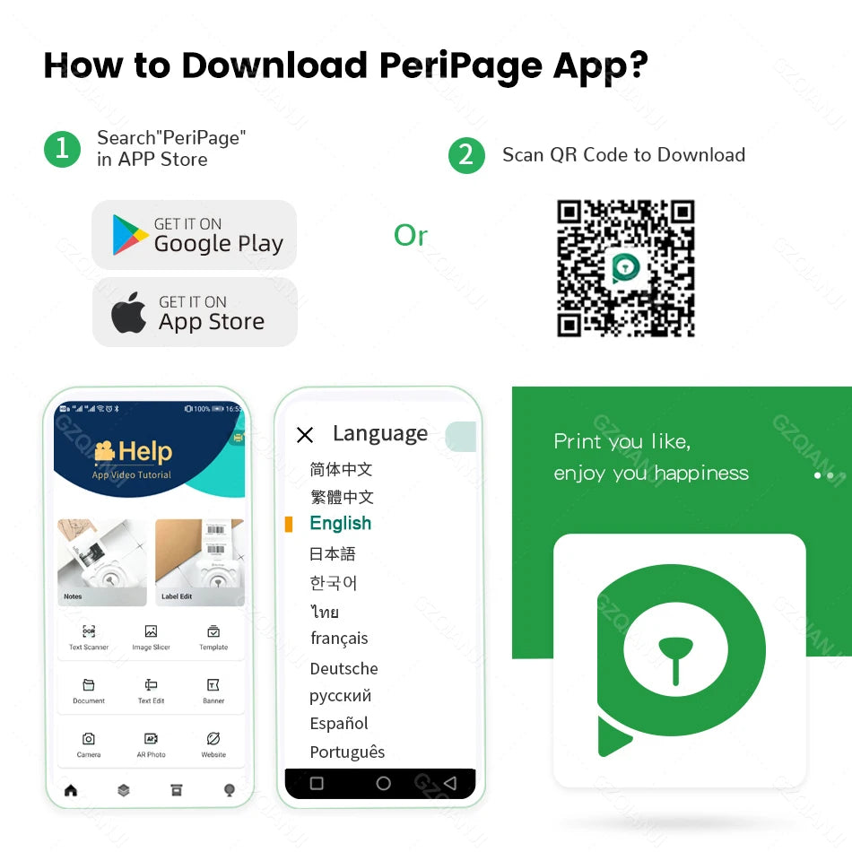 PeriPage A6 Portable Bluetooth Thermal Printer + Carry Bag Portable Thermal Printer PRIMED