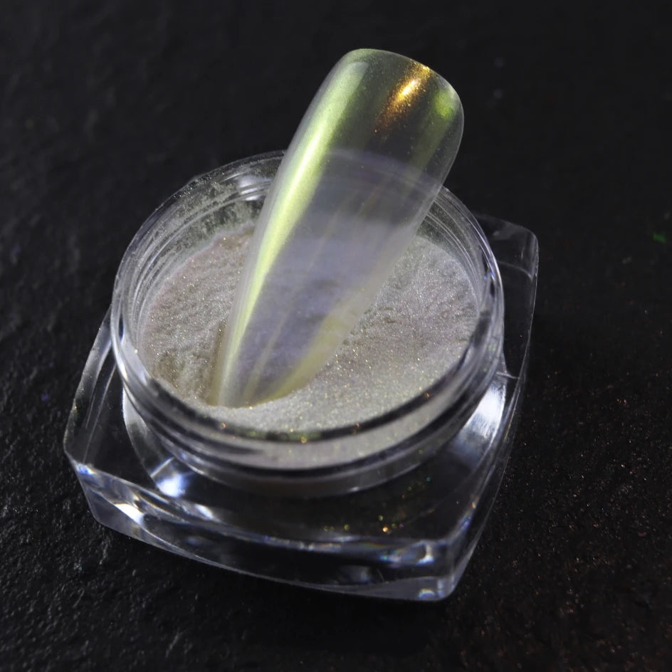Holographic Nail Glitter Powder – Chrome Mirror Pigment Dust