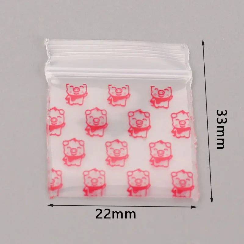100Pcs Mini Ziplock Bags 22x33mm – Clear Resealable Pouches