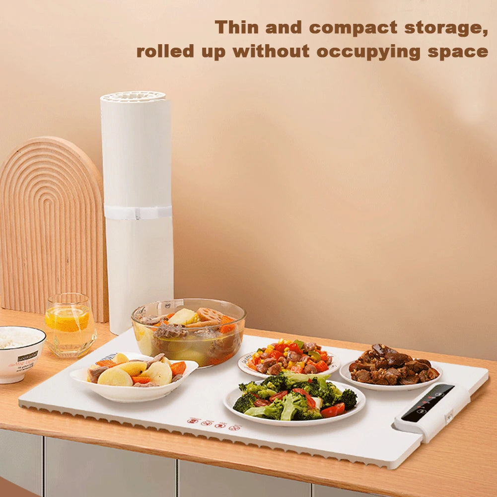 Electric Warming Tray Foldable Silicone Mat | 3 Temps 240W Electric Warming Tray PRIMED