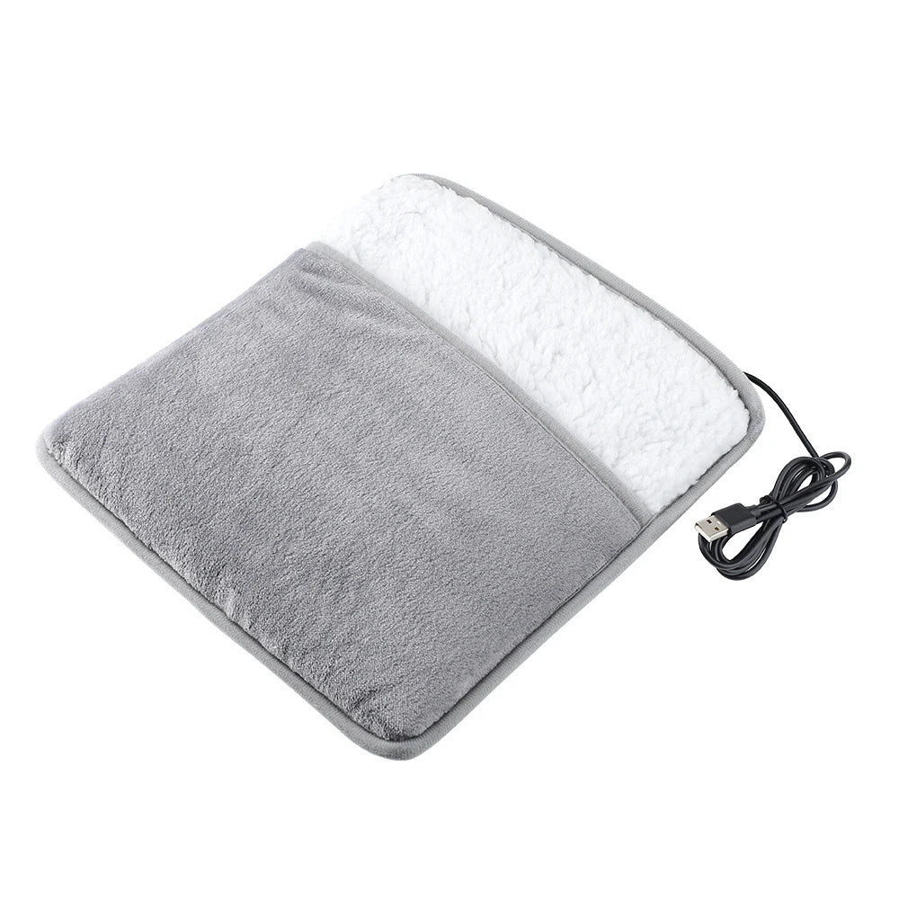 USB Electric Foot Warmer Pad – Soft Flannel, Constant Heat Electric Foot Warmer PRIMED Gray