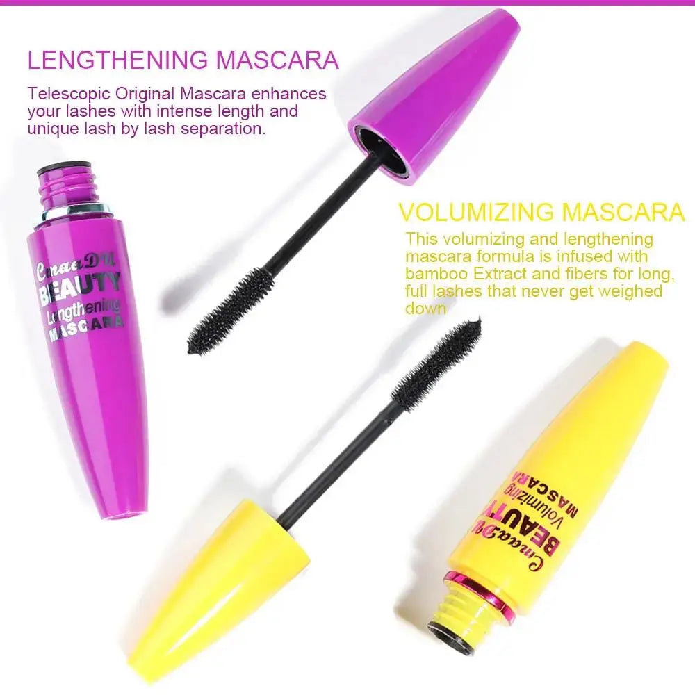 CmaaDu 4D Volumizing Waterproof Mascara – Lengthen & Curl Volumizing Mascara PRIMED