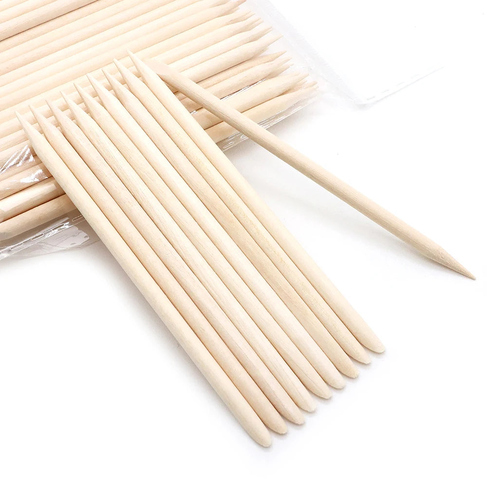 Wood Cuticle Sticks 95mm Double-Ended | 100/200/500 Pack