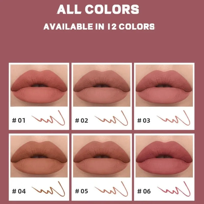 Eldridge 12-Color Matte Lip Liner – Waterproof Long Lasting Lip Liner Pencil PRIMED