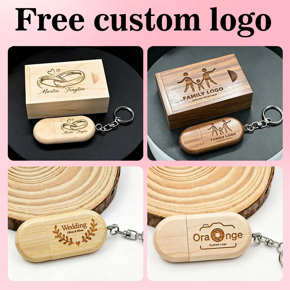 50-Pack Bamboo USB 3.0 Flash Drives 4–128GB | Custom Logo USB Flash Drive PRIMED