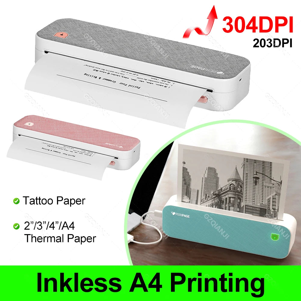 Peripage A40 Portable A4 Wireless Bluetooth Inkless Thermal Printer Portable Thermal Printer PRIMED