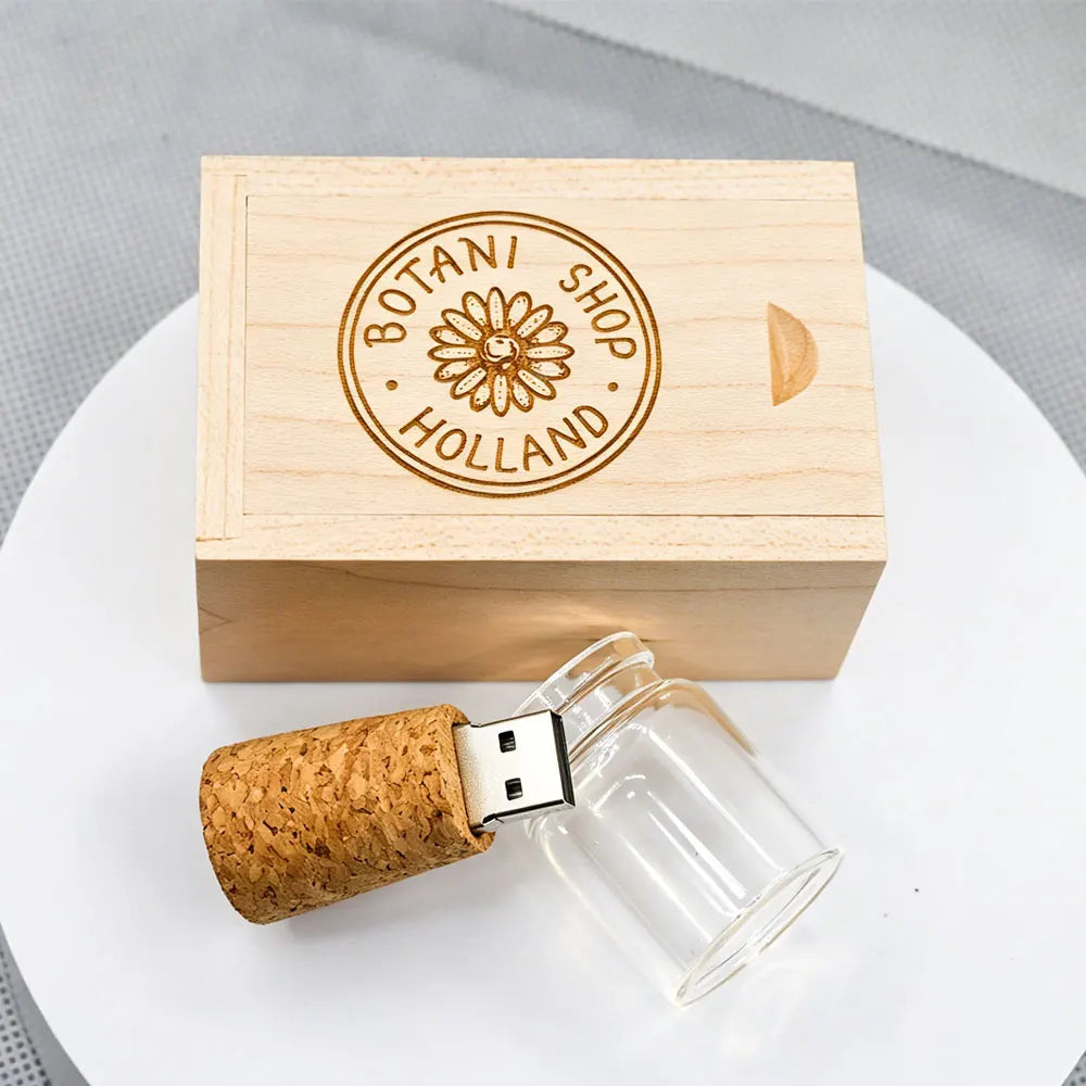 20-Pack Wooden Glass Bottle USB 3.0 Flash Drive 16GB 32GB 64GB USB Flash Drive PRIMED