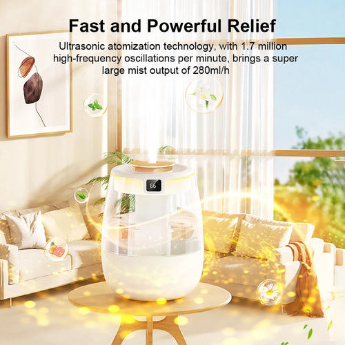 1.3L USB Cool Mist Humidifier – Dual Nozzle & Night Light
