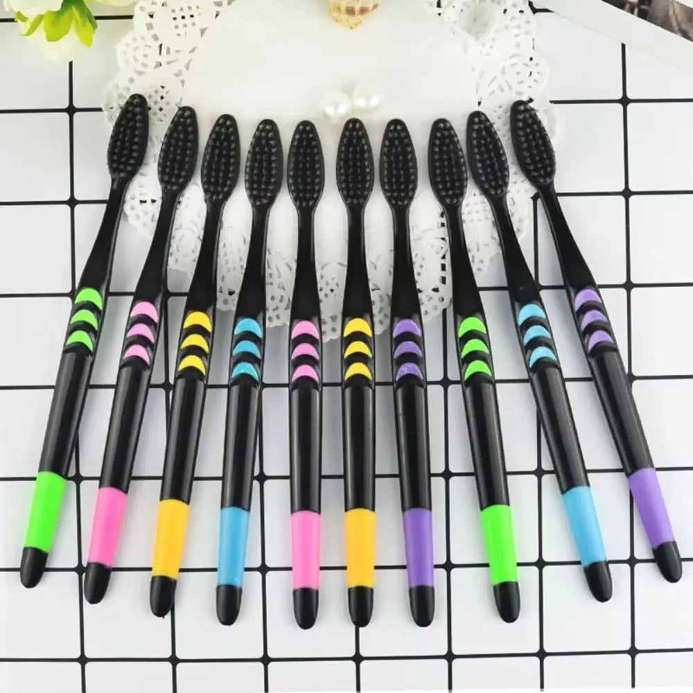 10-Pack Bamboo Charcoal Toothbrush – Ultra-Fine Soft Bristles