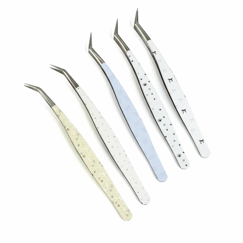 Stainless Steel Cartoon Eyelash Tweezers – Anti-Static Precision