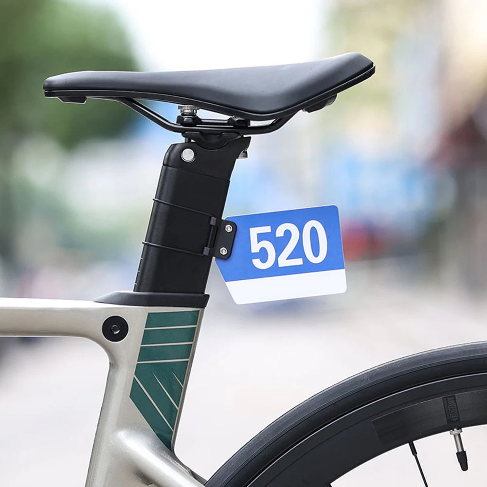 Triathlon Race Number Plate Holder – Seatpost Mount Bracket Bike Race Accessory PRIMED