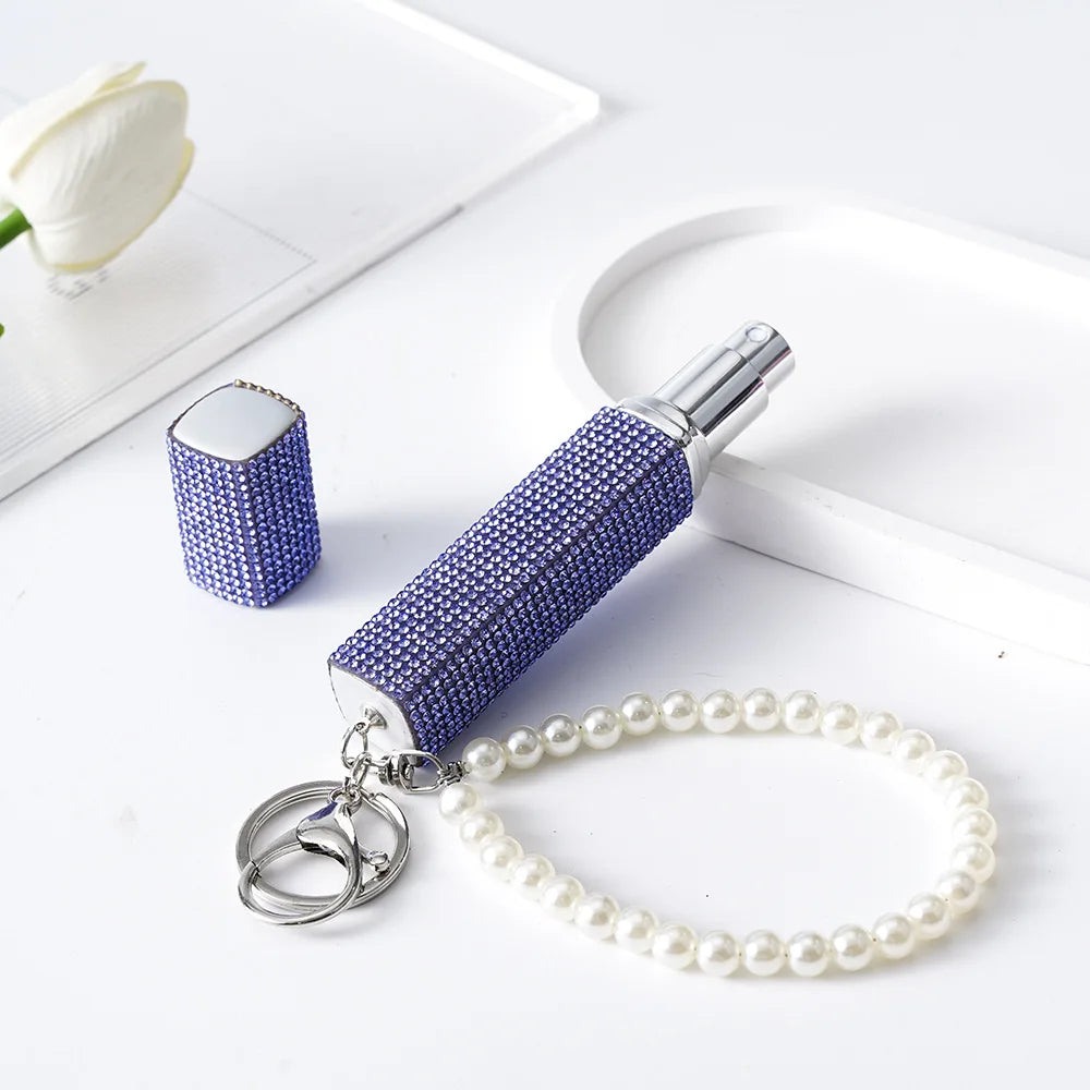 Rhinestone Bling Travel Perfume Spray Bottle | Keychain Size