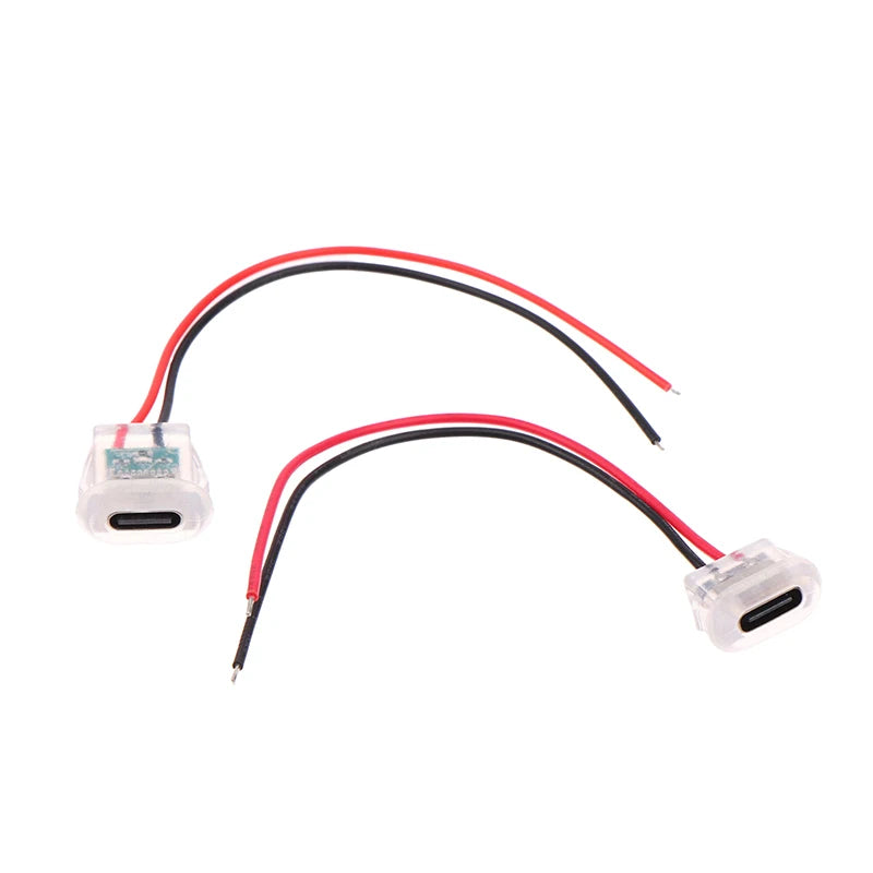 Waterproof USB-C Female Connector Jack with LED Panel