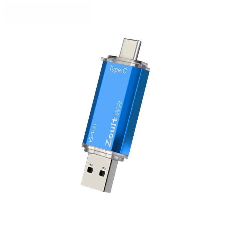 Z-SUIT 2-in-1 USB Type-C & USB 3.0 Metal Flash Drive 128GB