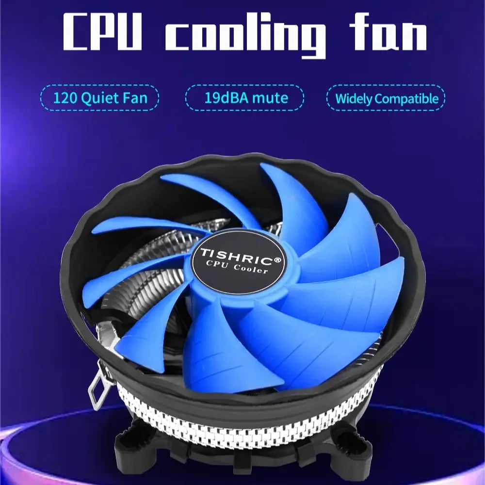 TISHRIC 120mm CPU Cooler Fan 3-Pin | Intel LGA 1700 & AMD AM4 CPU Cooler Fan PRIMED