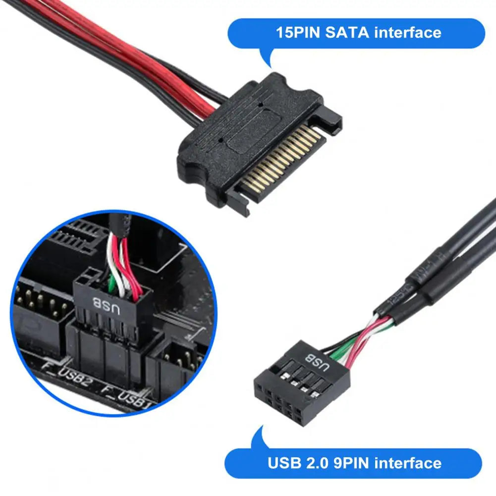 USB 2.0 Header Splitter 1-to-4 9-Pin Hub with SATA Power USB Header Splitter PRIMED