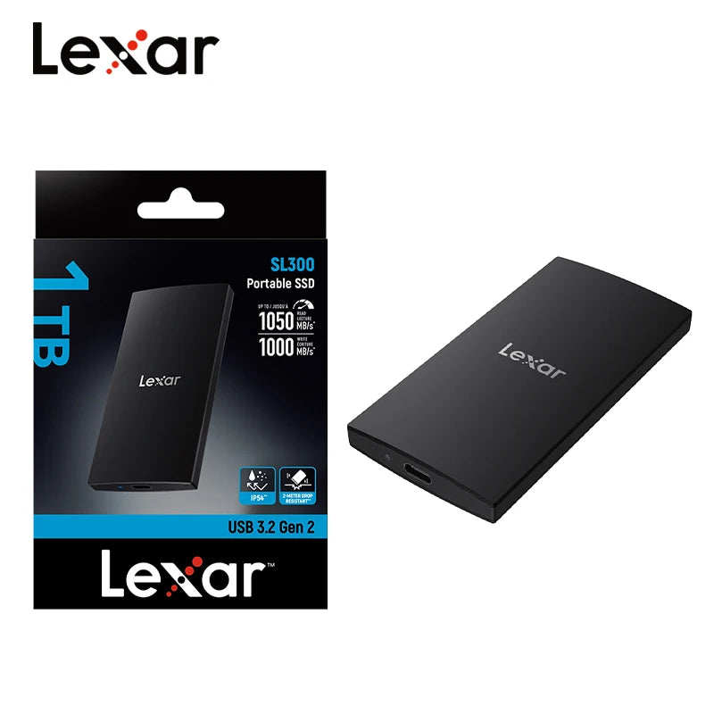 Lexar SL300 Portable SSD USB 3.2 Type-C | Up to 1050MB/s Portable External SSD PRIMED