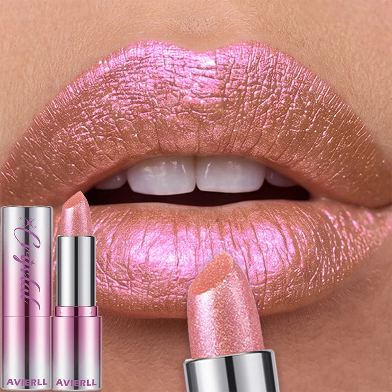 6-Color Polarized Shimmer Metallic Lipstick – Glitter Lip Tint