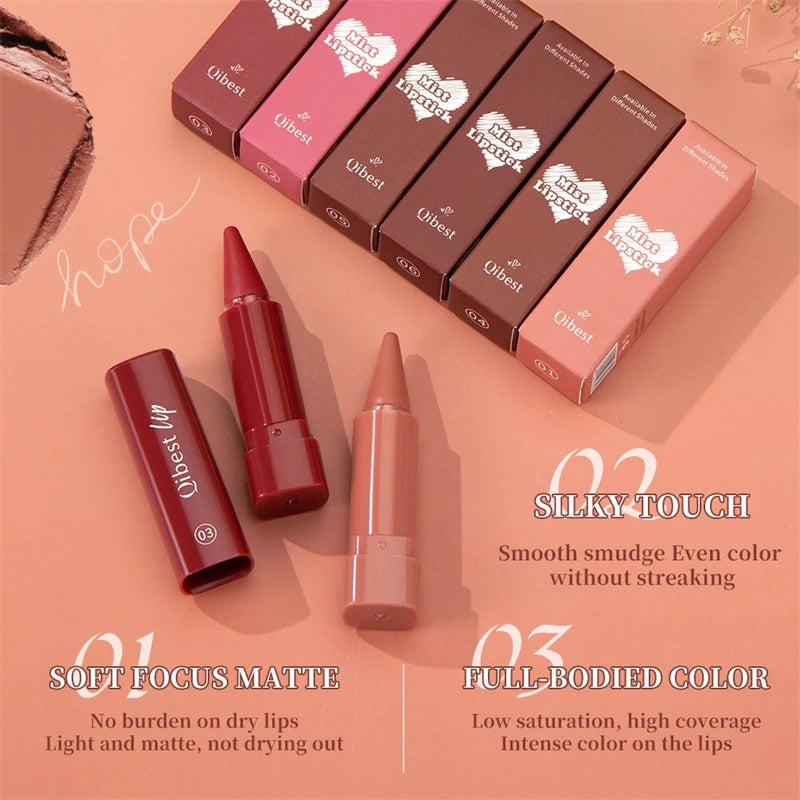 Tapered Matte Velvet Lip Liner Pencil – 6 Colors Long-Lasting Lip Liner Pencil PRIMED